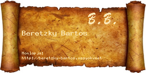 Beretzky Bartos névjegykártya